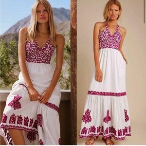 Anthropologie Manuela Embroidered Maxi Dress NWT
